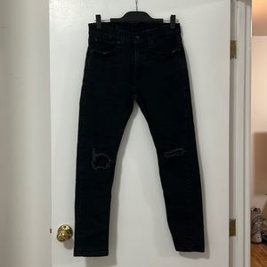 Levi’s, Black Skinny Rip Jeans, 31